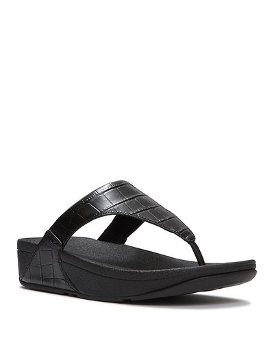 Fitflop FitFlop Women's Lulu Croc Embossed Leather Sandals