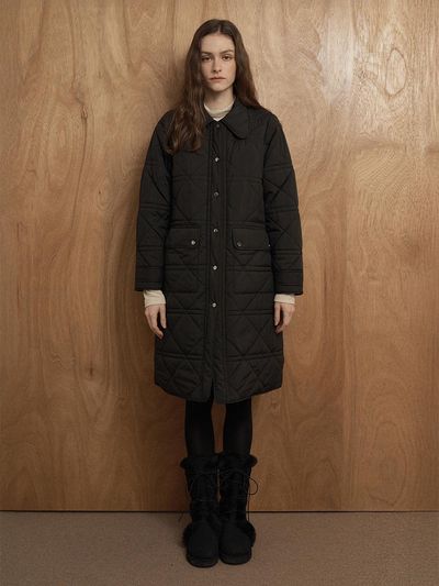 FIVE AVENUE Della Quilting Coat (black)_YW24C029