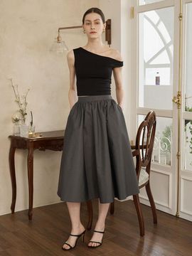 FIVE AVENUE Giselle Hepburn Skirt(charcoal)_YT24S115