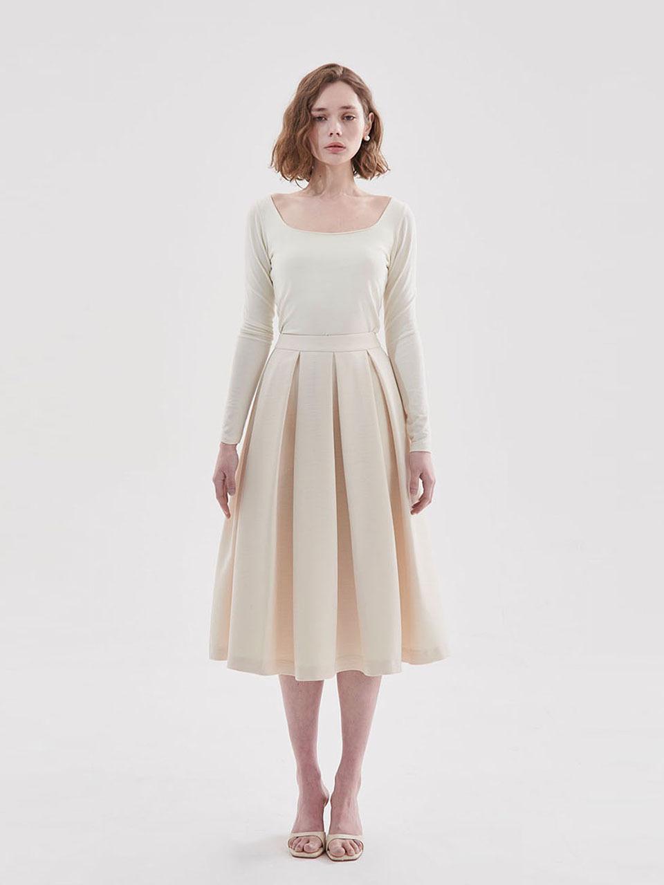 FIVE AVENUE Hepburn Pleats Skirt(2color)_YS23S099A