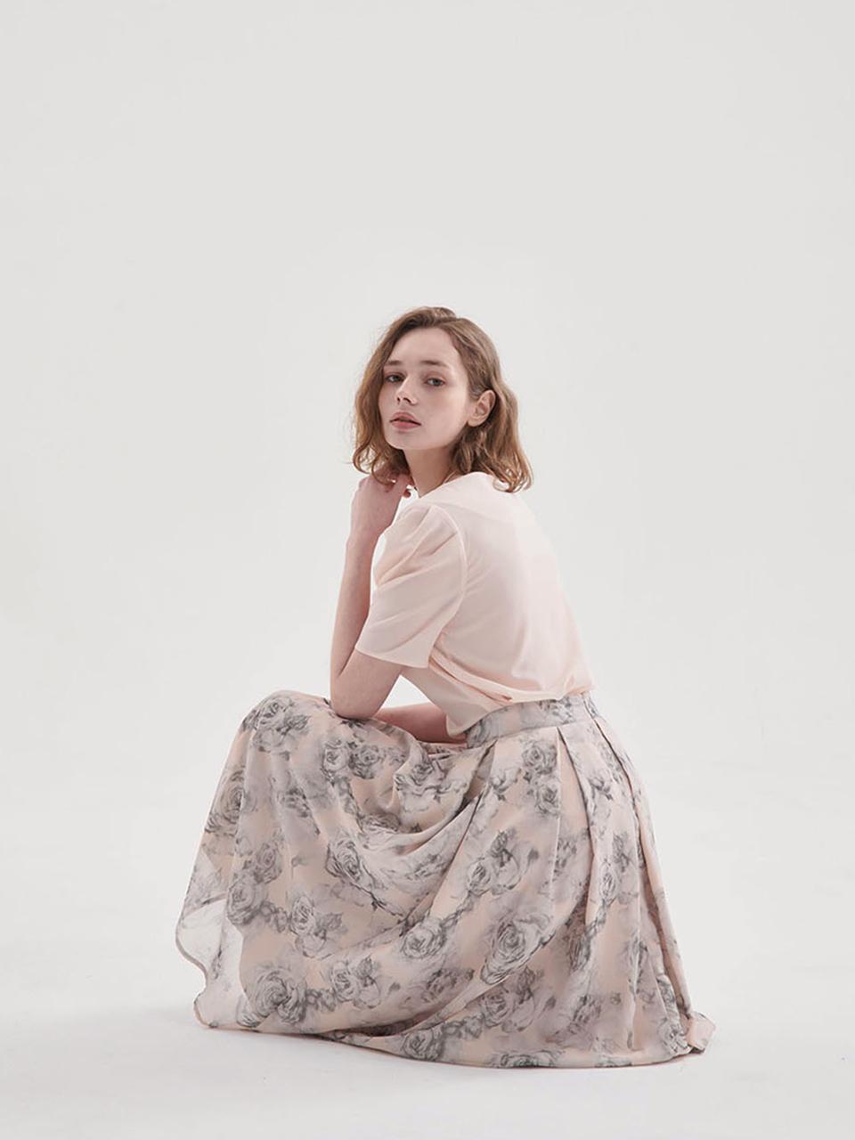FIVE AVENUE Spring Flower Skirt(2color)_YS23S099B