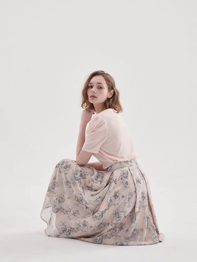 FIVE AVENUE Spring Flower Skirt(2color)_YS23S099B