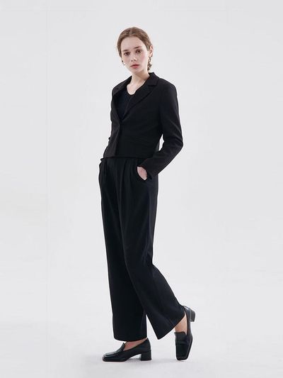 FIVE AVENUE Wide Pants(black)_YS23P081