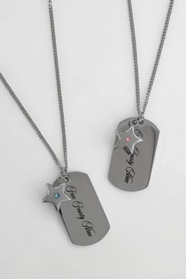 Five Fourty Nine Five Fourty Nine Tag Chain Necklace in Blue, Women's at Urban Outfitters