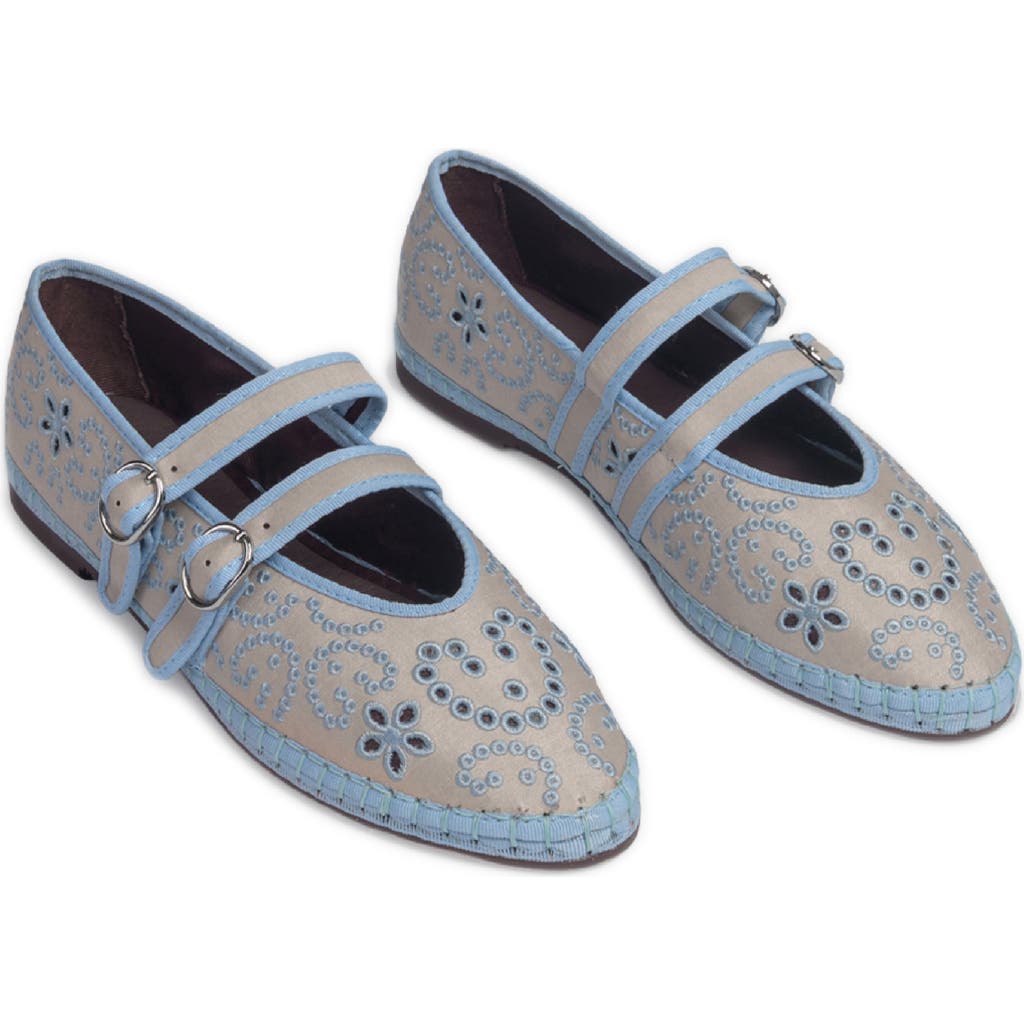 Flabelus Flabelus Claire Roller Rabbit Eyelet-Embroidered Mary Jane Flat