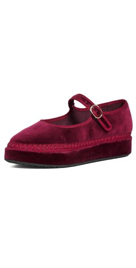 Flabelus Flabelus Double Lucrecia Mary Jane Flats Burgundy