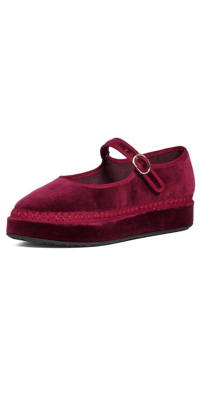 Flabelus Flabelus Double Lucrecia Mary Jane Flats Burgundy