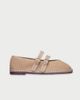 Flabelus Flabelus Double Strap Linen Mary Jane Flat in Brown, Women's at Urban Outfitters - 1