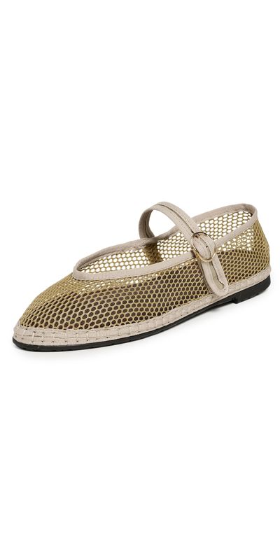 Flabelus Flabelus Isabella Mesh Mary Jane Flats Khaki