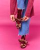 Flabelus Flabelus Lyra Petal Embroidered Mary Janes Shoe in Maroon, Women's at Urban Outfitters - 2