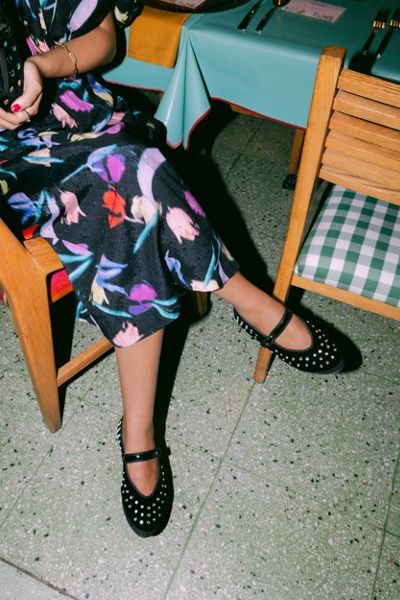 Flabelus Flabelus Mae Studded Mary Jane Flat in Black, Women's at Urban Outfitters