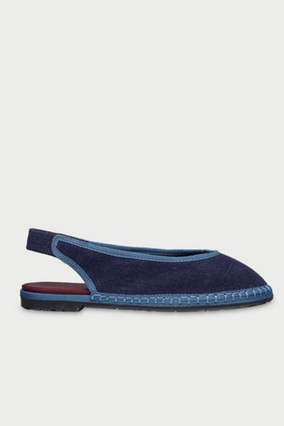 Flabelus Flabelus Narnia Slingback Linen Slipper in Navy, Women's at Urban Outfitters