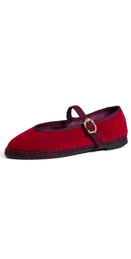 Flabelus Flabelus Pierre Mary Jane Flats Red
