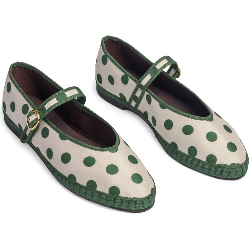 Flabelus Flabelus Polka Dot Pierre Mary Jane Flat