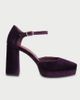 Flabelus Flabelus Velvet Flamenco Platform Heels in Purple, Women's at Urban Outfitters - 1