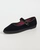 Flabelus Flabelus Velvet Mary Jane Flats Black - 2