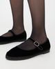 Flabelus Flabelus Velvet Mary Jane Flats Black - 3