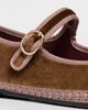 Flabelus Flabelus Velvet Mary Jane Flats Brown - 6