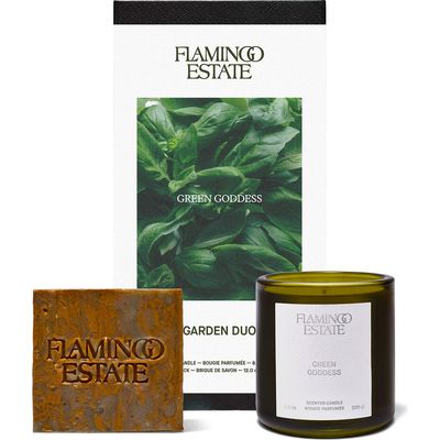 FLAMINGO ESTATE FLAMINGO ESTATE Green Goddess Candle & Soap Brick Gift Set $122 Value 