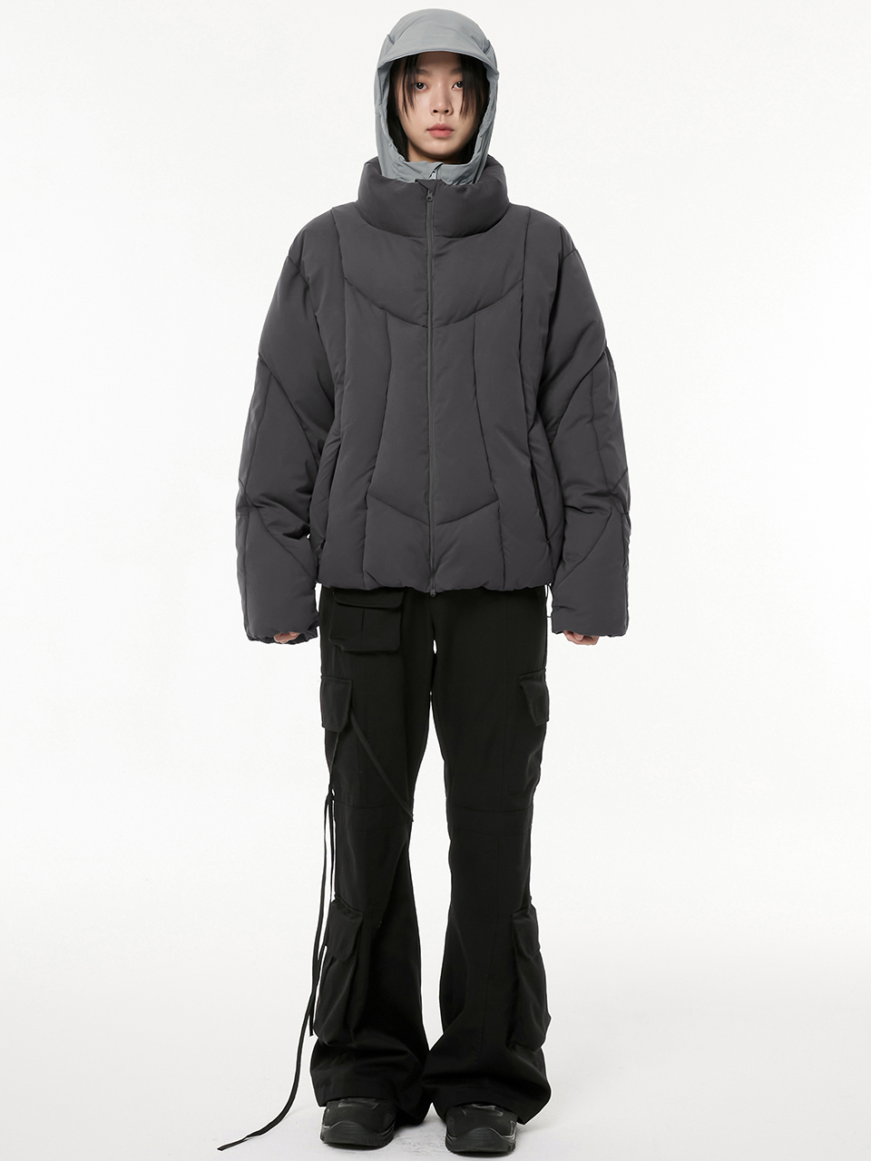 FLARE UP 32.Division Padded Puffer Jacket _ Dark Gray