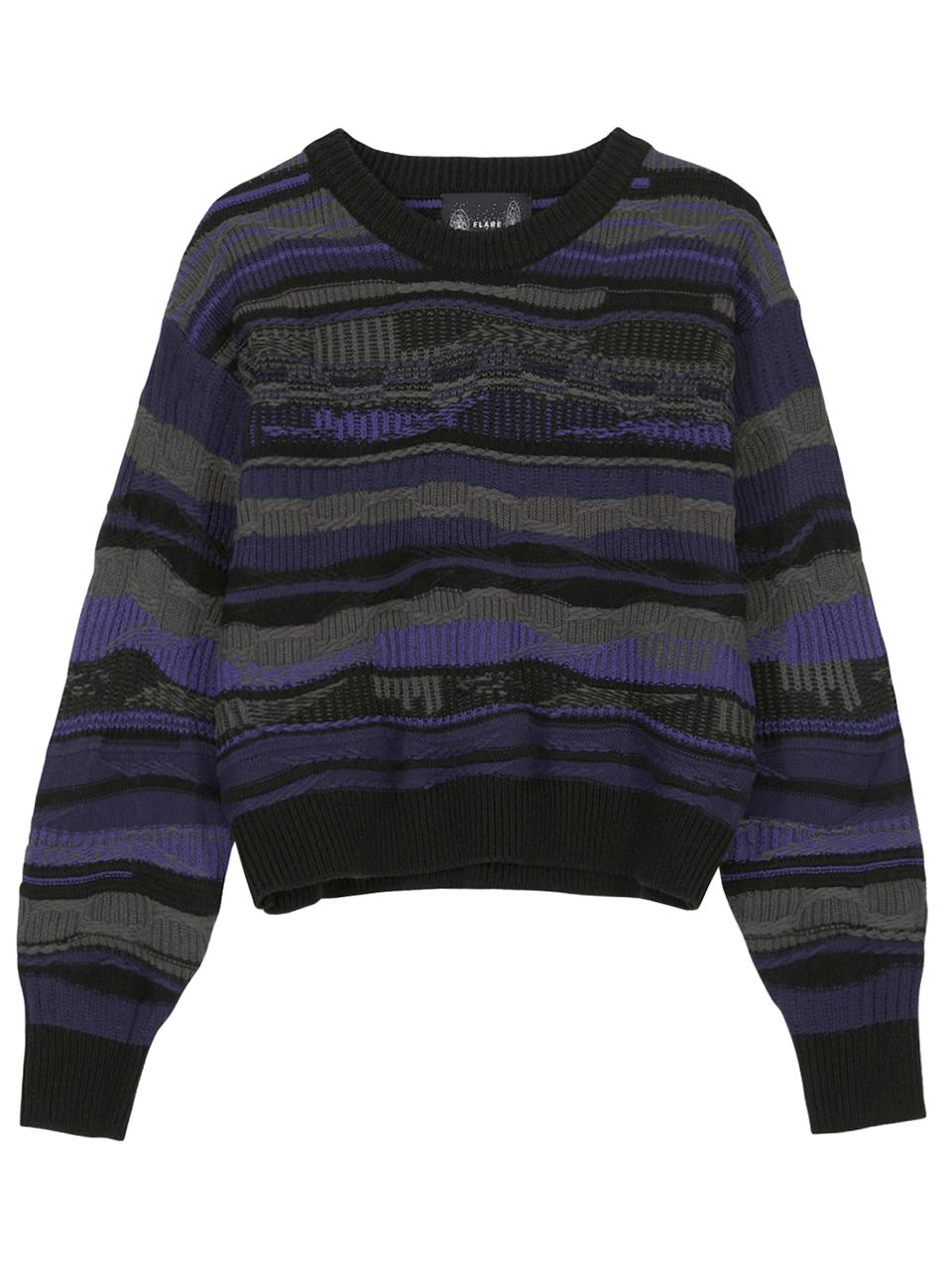 FLARE UP 4Mix Knit Sweater (FL - 147_Purple)