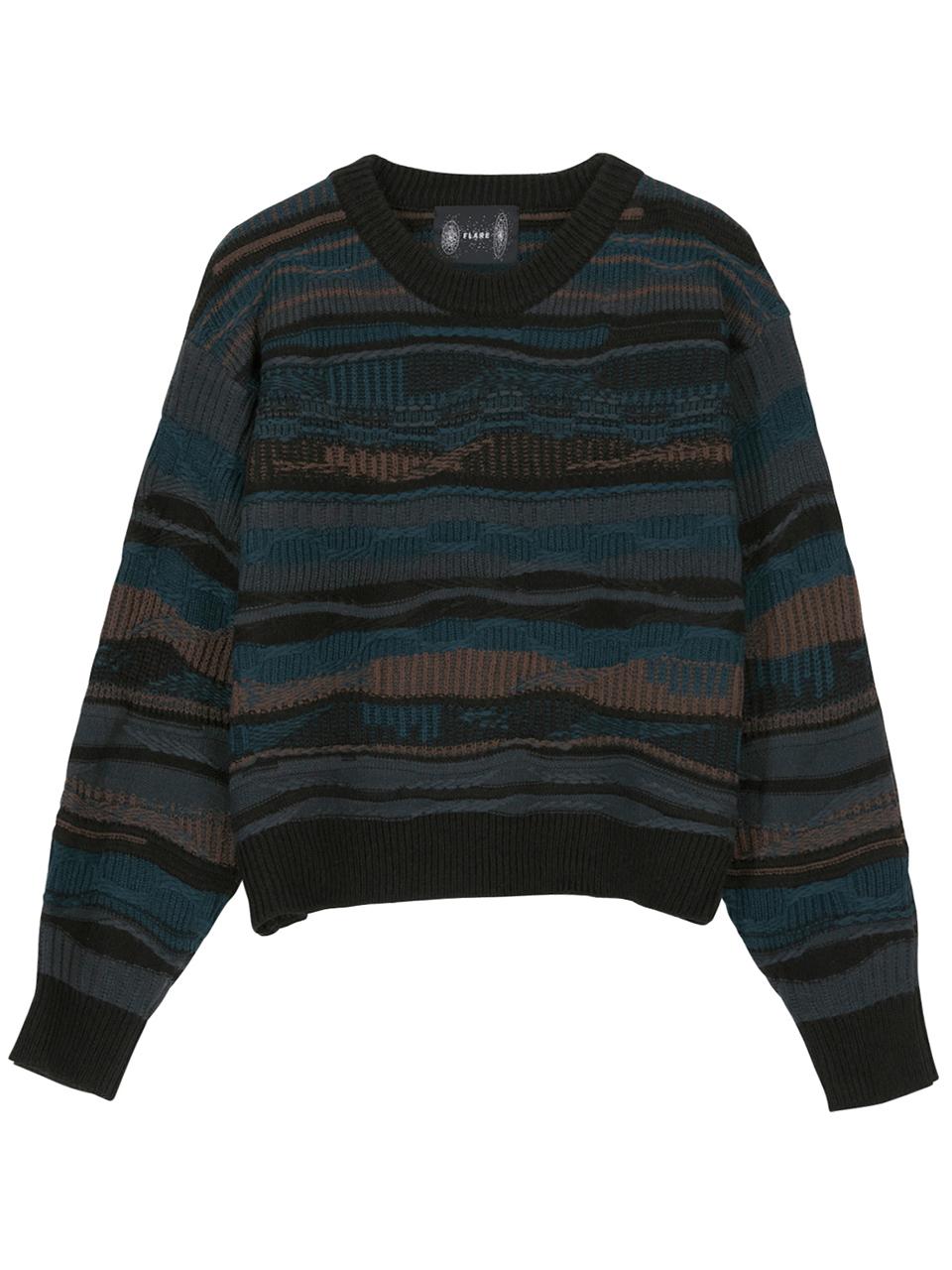 FLARE UP 4Mix Knit Sweater (FL - 147_Turkish Blue)