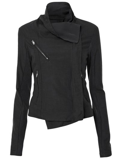 FLARE UP Asymmetrical Biker Jacket (FL - 047_Black)