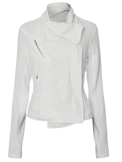 FLARE UP Asymmetrical Biker Jacket (FL - 047_Off White)