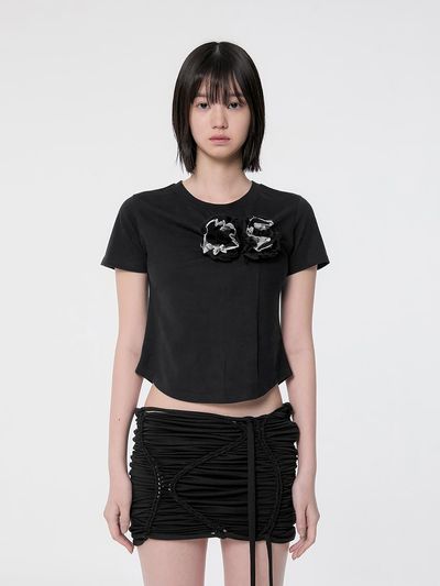 FLARE UP Blooming T-Shirt_Black