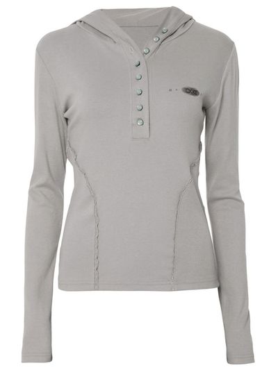 FLARE UP Button Up Lace Hoodie (FL - 148_Gray)