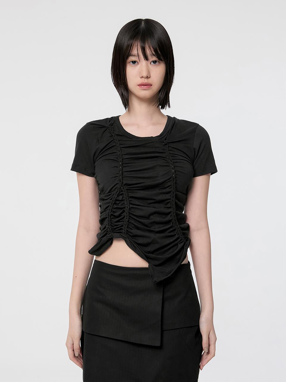 FLARE UP Handmade Twisted T-Shirt_Black