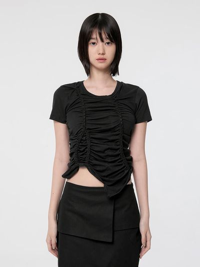 FLARE UP Handmade Twisted T-Shirt_Black