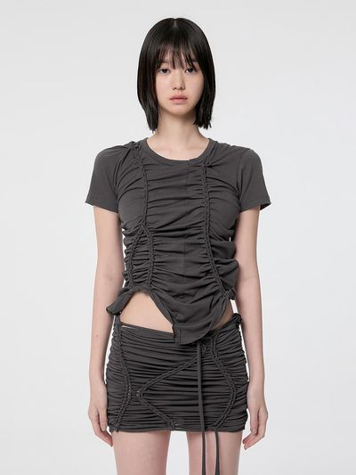 FLARE UP Handmade Twisted T-Shirt_Charcoal
