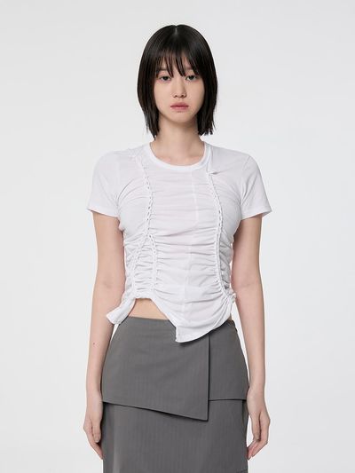 FLARE UP Handmade Twisted T-Shirt_White