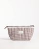 Flat Lay Company Flat Lay London Essential Pouch - Mocha Gingham with Frill-Brown - 1