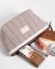 Flat Lay Company Flat Lay London Essential Pouch - Mocha Gingham with Frill-Brown - 2