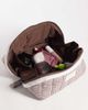 Flat Lay Company Flat Lay London Marshmallow Flat Lay Makeup Box Bag - Mocha Gingham with Frill-Brown - 2