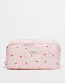 Flat Lay Company The Flat Lay Co. Marshmallow Makeup Bag - Sweet Pink Hearts