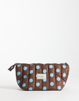 Flat Lay Company The Flat Lay Co. x ASOS Exclusive - Essential Makeup Pouch in Brown + Blue Spots