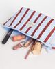 Flat Lay Company The Flat Lay Co. x ASOS Exclusive - Essential Makeup Pouch in Burgundy + Blue Stripe-Red - 2