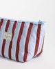 Flat Lay Company The Flat Lay Co. x ASOS Exclusive - Essential Makeup Pouch in Burgundy + Blue Stripe-Red - 3