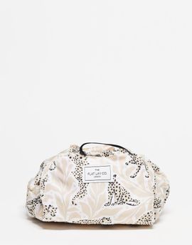 Flat Lay Company The Flat Lay Co. X ASOS EXCLUSIVE Drawstring Makeup Bag in Neutral Cheetahs