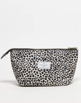 Flat Lay Company The Flat Lay Co. x ASOS EXCLUSIVE Makeup Pouch in Cheetah Spots-Brown