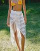 Flat White Lace Fringe Sarong - 3