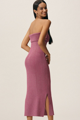 knee length dresses for ladies Izzy Strapless Taffeta Midi Dress – SIMKHAI main image 0