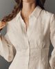 Flat White Waisted Mini Shirt Dress - 2