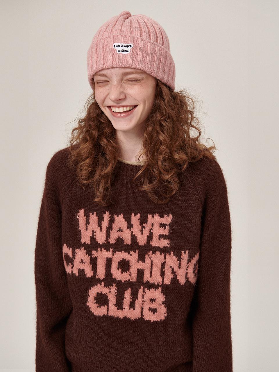 Flatwave in Seoul Wool Blend Crewneck Knit [Brown]