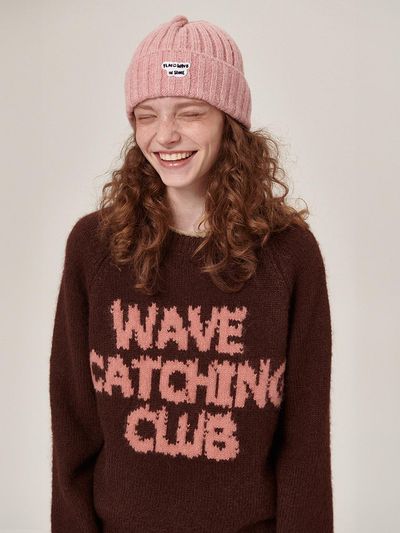 Flatwave in Seoul Wool Blend Crewneck Knit [Brown]