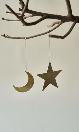 Fleck Fleck S/5 Crescent Moon and Star Ornament
