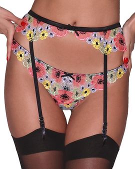 Fleur Du Mal Fleur du Mal Azalea Embroidered Garter Belt